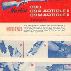 Marlin 1971 Models 39D, 39A, 39M .22 Lever Action Manual