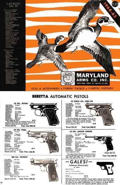 Maryland Arms 1964-65 Gun Catalog, Baltimore, MD - GB-img-0