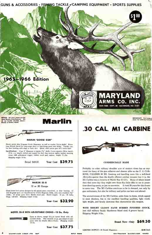 Maryland Arms 1965-66 Catalog Baltimore, MD - GB-img-0