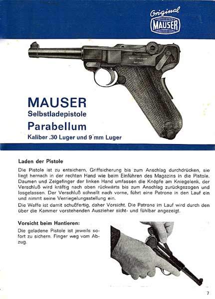 Mauser Pistole Luger  9mm Parabellum Manual - GB-img-0