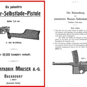 Mauser 1920 circa Machine Pistol c96 Handbook (in German)