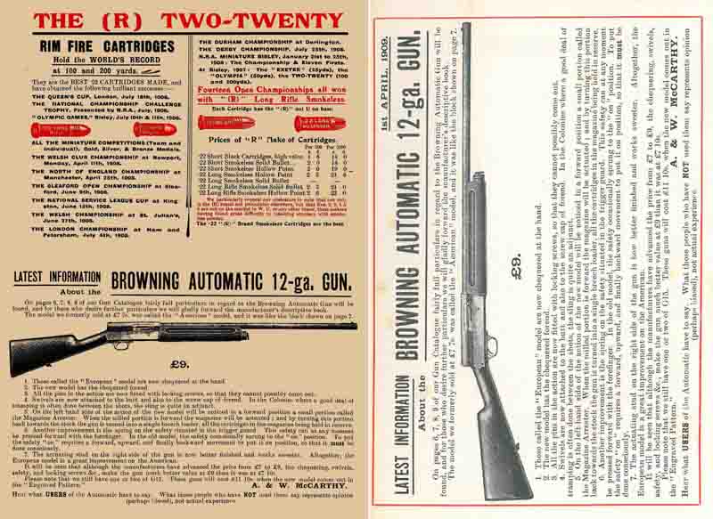 A&W McCarthy 1909 Browning and Guns Catalog, New Zealand - GB-img-0