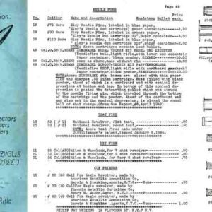 Medicus Collector Cartridges Catalog #1 - 1947