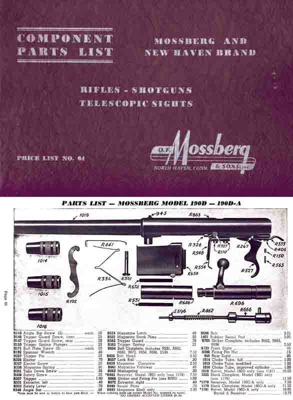 Mossberg 1964 Component Parts Catalog - GB-img-0