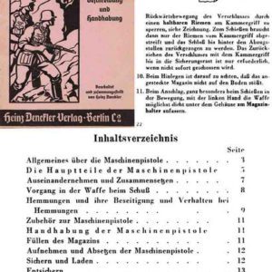 Die Machinepistole 40 Beschreibung und Handhabung- Manual