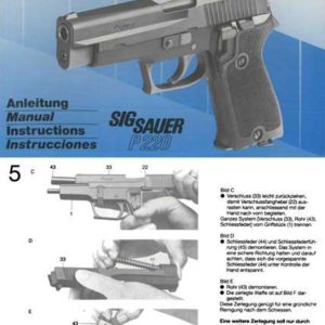 SIG P220 Pistol Manual- In English, German, French and Spanish