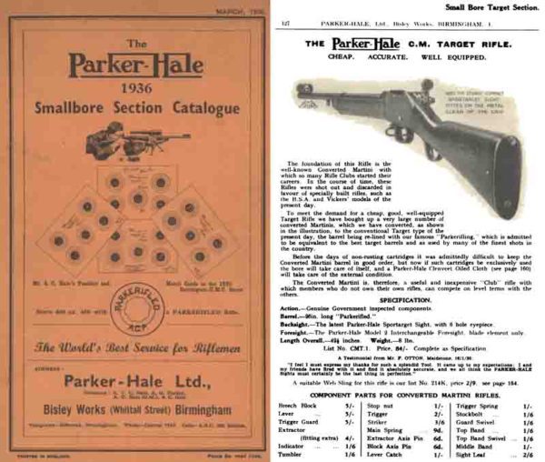 Parker Hale 1936 Small Bore Section Catalogue