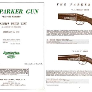 Parker 1940 Gun Dealer's Price List