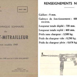 Pistolet-Mitrailleur c1964 9mm M1949-French- Manual