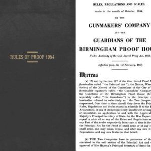 Rules for Proof 1954 (UK Gunmaker's Co. & Birmingham Proof House)