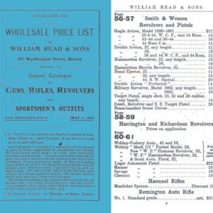William Read and Sons Gun 1909 Price Catalog (Boston, MA)