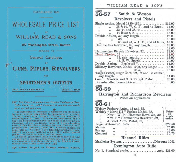 William Read and Sons Gun 1909 Price Catalog (Boston, MA) - GB-img-0