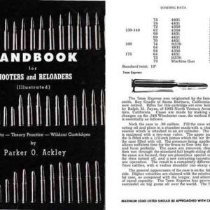 Handbook for Shooters & Reloaders Vol I 1962 Ackley-Wildcat