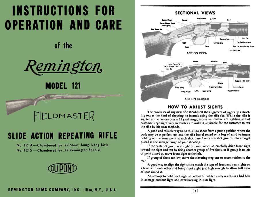 Remington Model 121 Fieldmaster Manual - GB-img-0