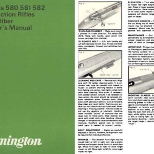 Remington Model 580, 581, 582 ,22 Bolt Action Rifle Manual