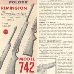 Remington Model 742 Woodmaster Manual c1959