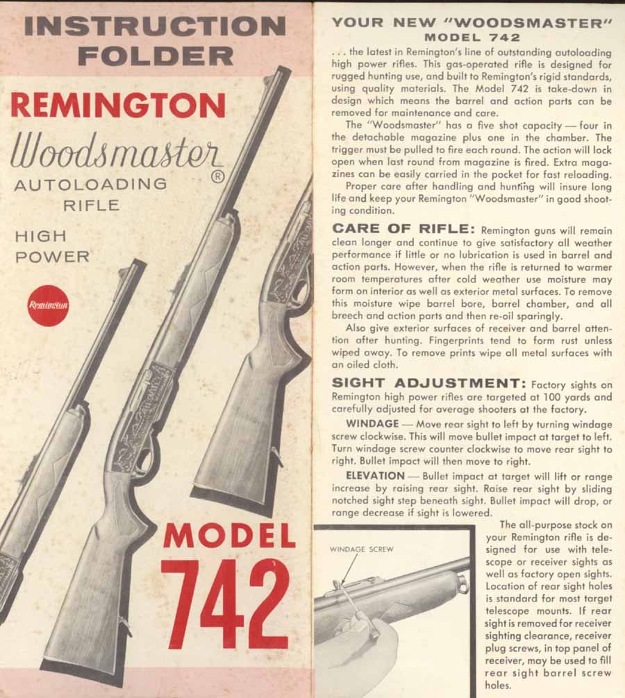 Remington Model 742 Woodmaster Manual c1959 - GB-img-0