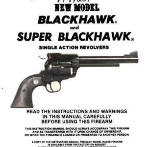 Ruger 1984 New Super Blackhawk Manual
