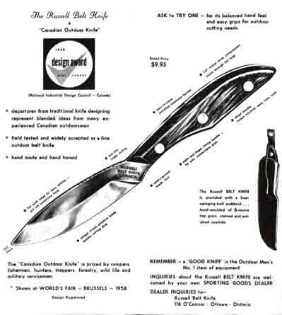 Russell Belt Knife Flyer 1960 , Ottawa, Canada - GB-img-0