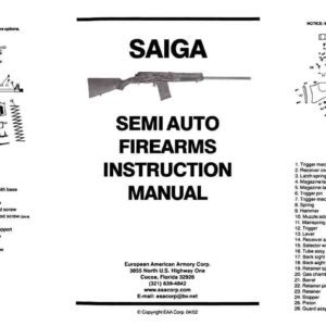 Saiga Semi-Automatic Firearms Manual, EAA Corp.