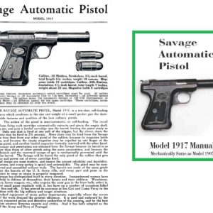 Savage M1907/1917 Automatic Pistol Manual