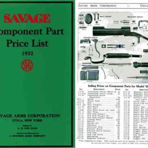 Savage 1932 Component Parts Catalog