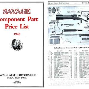 Savage 1940 Component Parts Catalog