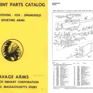 Savage 1972 Stevens Fox Component Parts Catalog- Manual