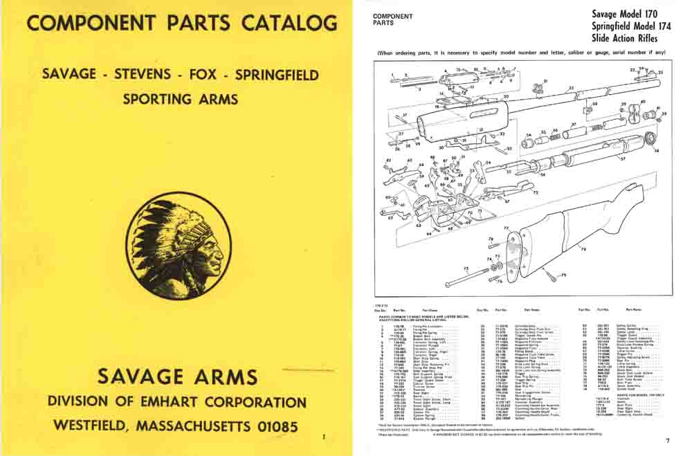 Savage, Stevens, Fox 1972 Component Parts Catalog- Manual - GB-img-0