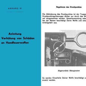 Schweizerische Armee Anleitung zur Verhutung von Schaden an handfeuerwaffen In German c.1943 Operations Manual