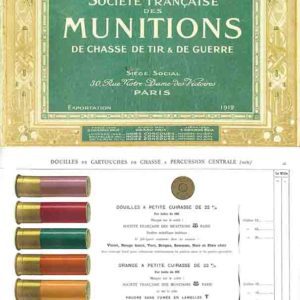 SFM 1912 Societe Francaise des Munition - Ammunition Catalog