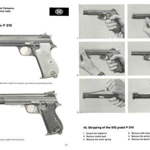 SIG P210 1965 circa Pistols Catalog/Manual