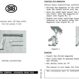 SIG P210 Conversion Unit .22 Long Rifle- Manual