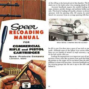 Speer 1959 Reloading Manual No. 3 for Commercial Cartridges