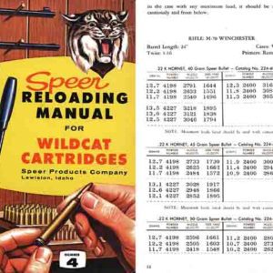 Speer 1959 Wildcat Rifle Loads Volume 4