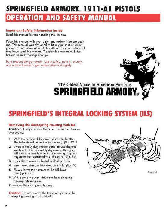 Springfield Armory 1911A1 Pistol Manual - GB-img-0