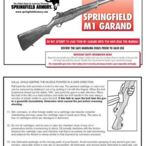 Garand Manual- 1980 Circa Springfield Armory M1