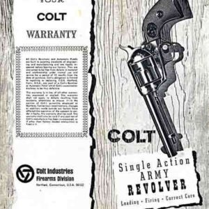 Colt 1972 (circa) Single Action Army Manual