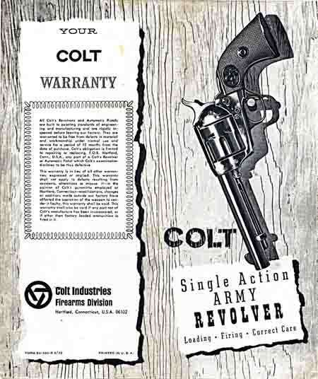 Colt 1972 () Single Action Army Manual - GB-img-0