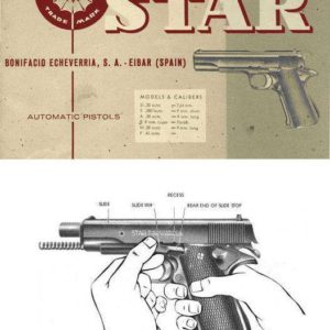 Star Pistols Models -SI, S, A, B, M, P Manual (English Text)