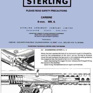 Sterling Mk 6 Sub Machine Carbine Manual 1970 Circa (UK)