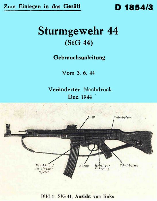 Sturmgewehr (MP-44) Manual Gebrauchanleitung Vom 3.6.44 - GB-img-0