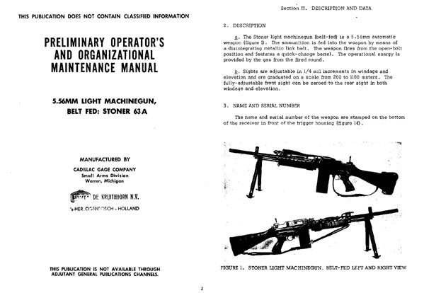 Stoner 63A LMG Light Machine Gun Manual - Cornell Publications