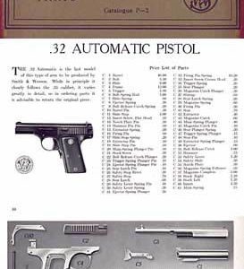 Smith & Wesson 1937 Parts Price List Catalog P-2