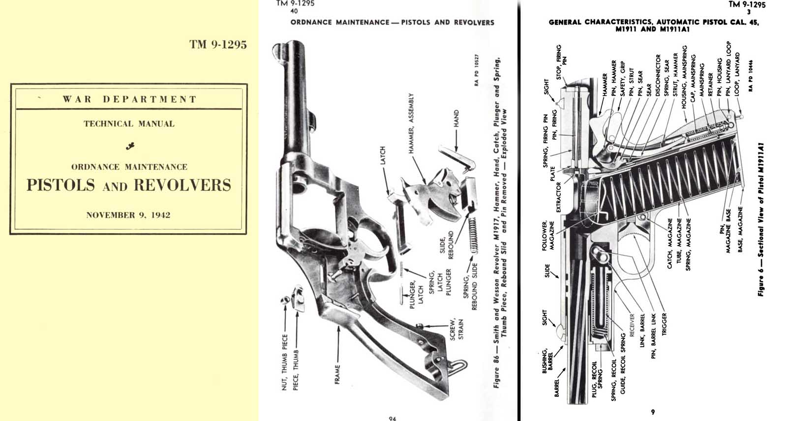 M1911A1 Pistols & S&W Revolvers .45 1942-Ord Maint TM 9-1295 - GB-img-0