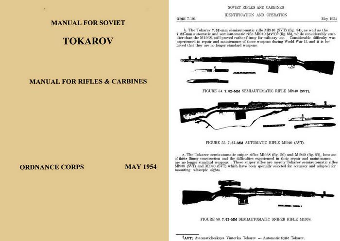 Tokarov Rifles & Carbines Manual - 1954 Ordnance Corps - GB-img-0
