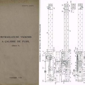 Vickers 1915 Circa Type E Aircraft Machine Gun Manual (French Text)