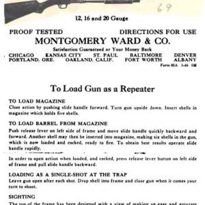 Ward's Western Field Repeating Shotgun Manual