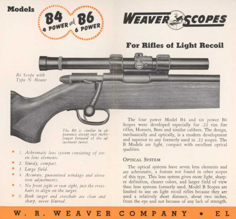 Weaver b4 b6 scopes flyer cornell publications
