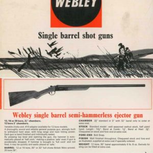 Webley 1957 Circa Single Barrel Shot Guns Catalog